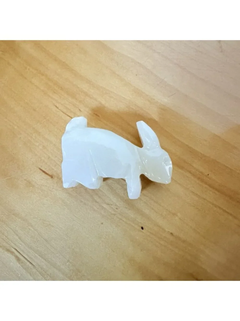 Hand Carved Marble Quartz Stone Bunny Rabbit Gift Miniature Figurine Mini Decor